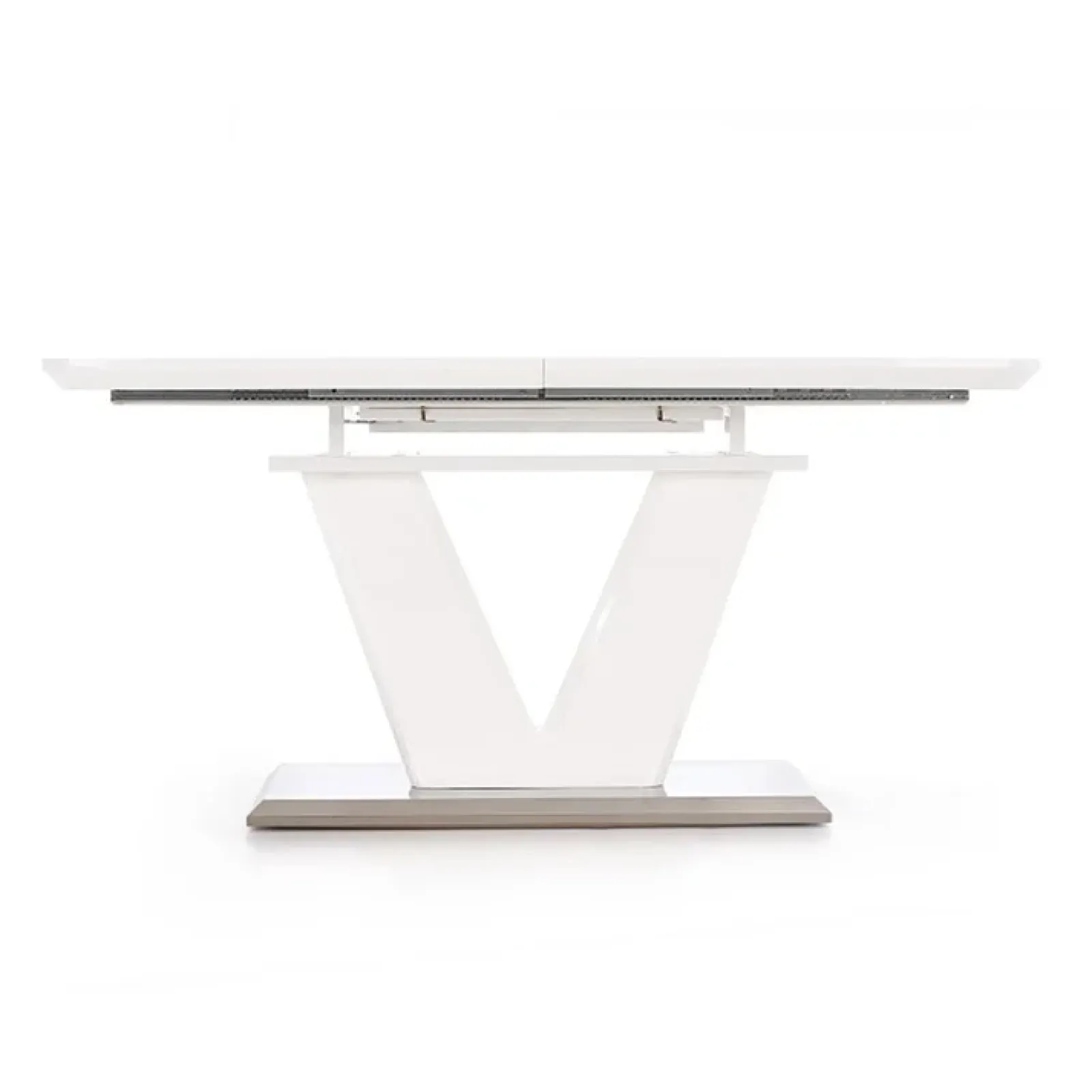 Garnero Arredamenti Tavoli Da Pranzo|Tavoli Allungabili-Tavolo 160/220cm bianco lucido Gerbera Gihome® da pranzo allungabile