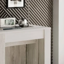 Garnero Arredamenti Consolle Allungabili|Consolle Allungabile-Tavolo 54/252cm consolle allungabile moderno Violette Bianco Frassinato
