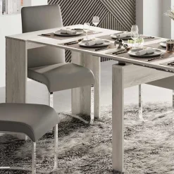 Garnero Arredamenti Consolle Allungabili|Consolle Allungabile-Tavolo 54/252cm consolle allungabile moderno Violette Bianco Frassinato