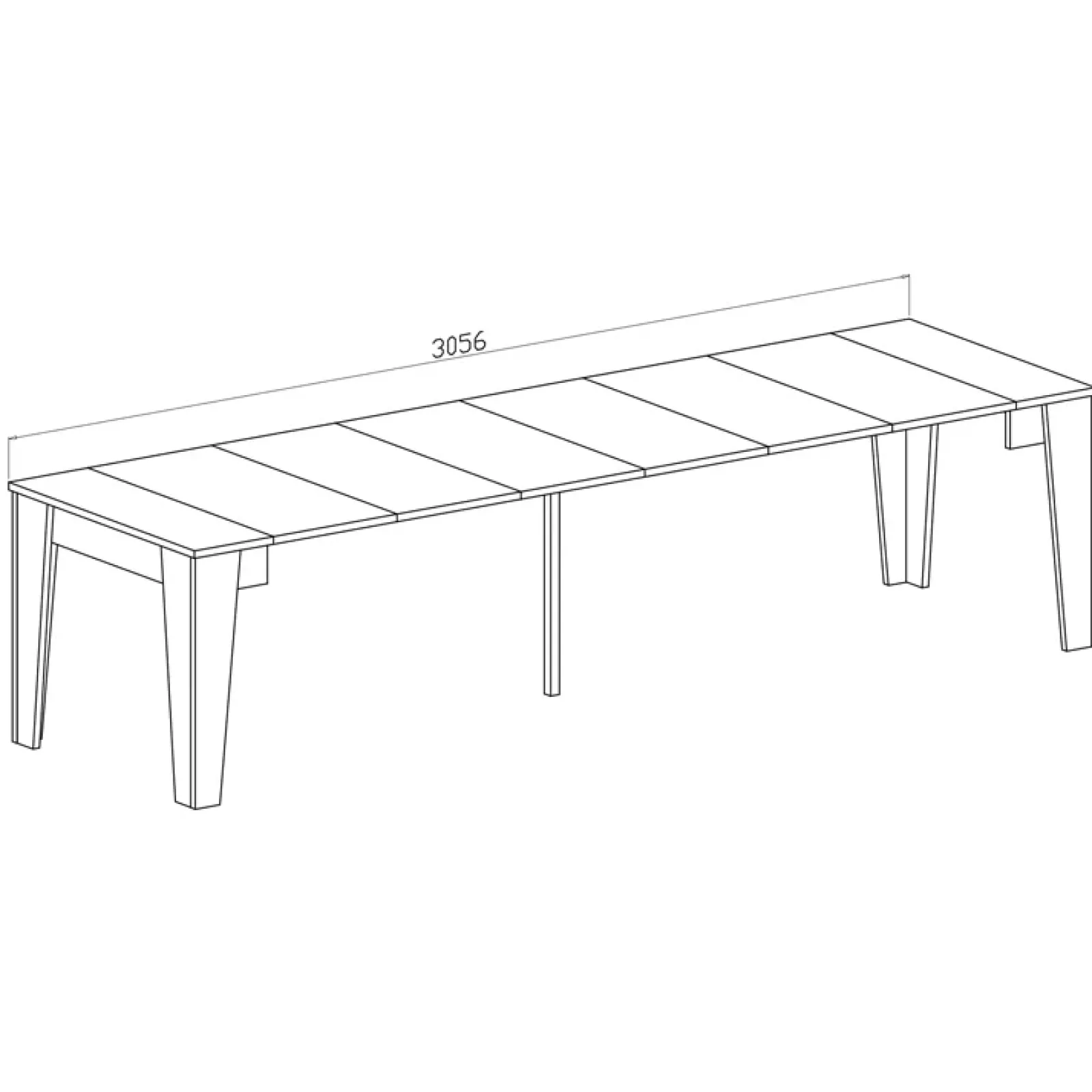 Garnero Arredamenti Consolle Allungabili|Consolle Allungabile-Tavolo 54/306cm consolle allungabile Grace Gihome® Rovere Scuro