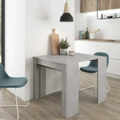 Garnero Arredamenti Consolle Allungabili|Consolle Allungabile-Tavolo 51/237cm consolle allungabile grigio cemento Fox Gihome®