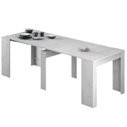 Garnero Arredamenti Consolle Allungabili|Consolle Allungabile-Tavolo 51/237cm consolle allungabile grigio cemento Fox Gihome®
