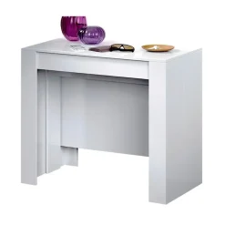 Garnero Arredamenti Consolle Allungabili|Consolle Allungabile-Tavolo 51/237cm consolle allungabile moderno bianco lucido Demetra