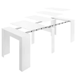 Garnero Arredamenti Consolle Allungabili|Consolle Allungabile-Tavolo 51/237cm consolle allungabile moderno bianco lucido Demetra