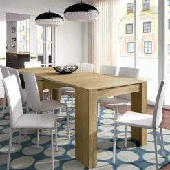 Garnero Arredamenti Consolle Allungabili|Consolle Allungabile-Tavolo 51/237cm consolle allungabile moderno rovere chiaro Venere