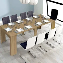 Garnero Arredamenti Consolle Allungabili|Consolle Allungabile-Tavolo 51/237cm consolle allungabile moderno rovere chiaro Venere