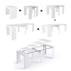 Garnero Arredamenti Consolle Allungabili|Consolle Allungabile-Tavolo 52/238cm consolle allungabile moderno Virginia Bianco Opaco