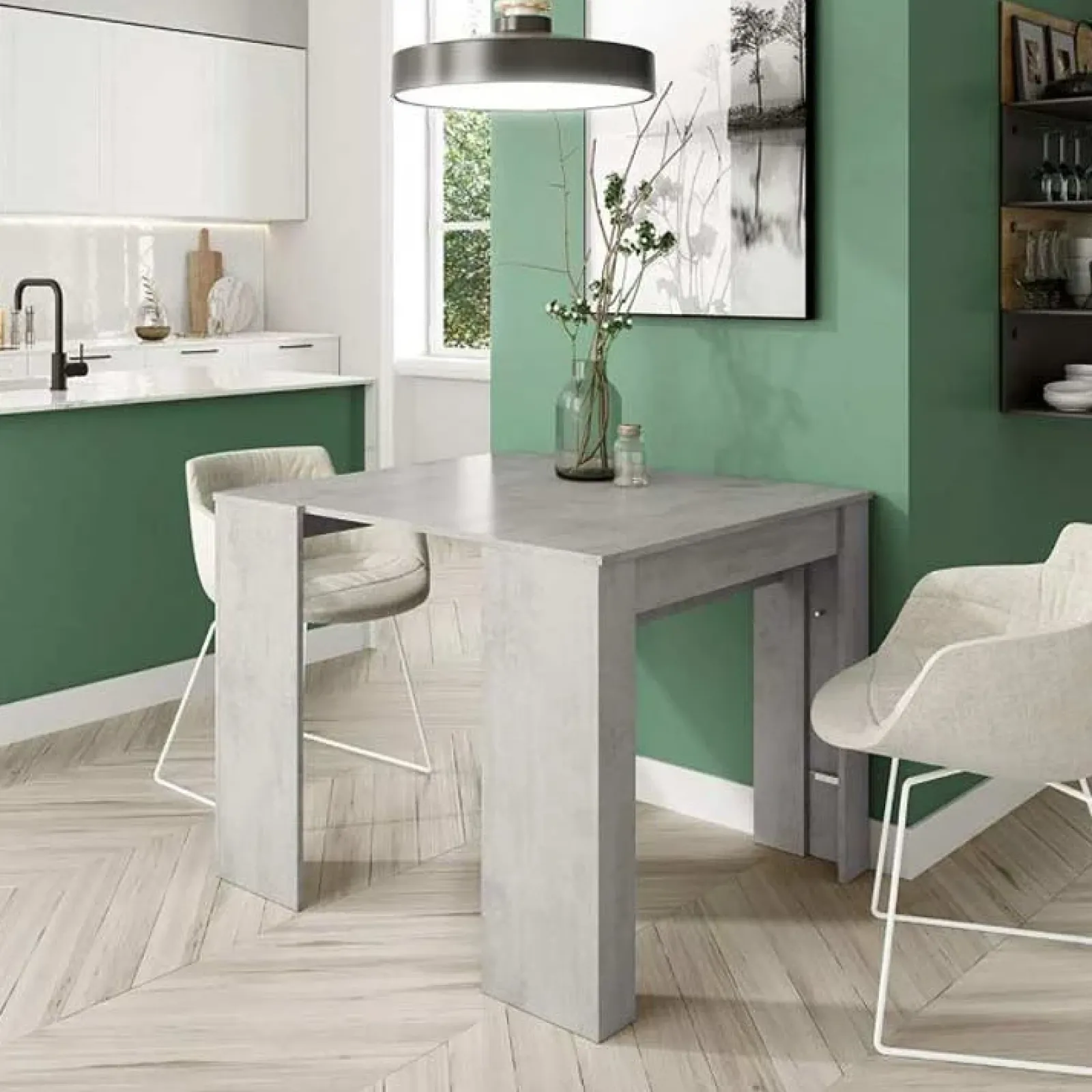 Garnero Arredamenti Consolle Allungabili|Consolle Allungabile-Tavolo 52/238cm consolle allungabile grigio Virginia Cemento