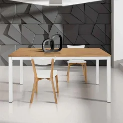 Garnero Arredamenti Tavoli Da Pranzo|Tavoli Allungabili-Tavolo 160/220cm da pranzo allungabile rovere naturale bianco Mark Rovere - Bianco