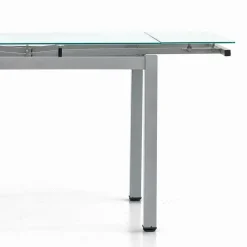 Garnero Arredamenti Tavoli In Vetro|Tavoli Da Pranzo-Tavolo 110/170cm in vetro allungabile metallo Liem Gihome® Grigio