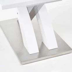 Garnero Arredamenti Tavoli In Vetro|Tavoli Da Pranzo-Tavolo 160/220cm in vetro allungabile bianco lucido Iride Gihome® Bianco Lucido - Grigio