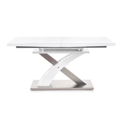 Garnero Arredamenti Tavoli In Vetro|Tavoli Da Pranzo-Tavolo 160/220cm in vetro allungabile bianco lucido Iride Gihome® Bianco Lucido - Grigio