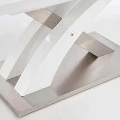 Garnero Arredamenti Tavoli In Vetro|Tavoli Da Pranzo-Tavolo 160/220cm in vetro allungabile bianco lucido Iride Gihome® Bianco Lucido - Grigio