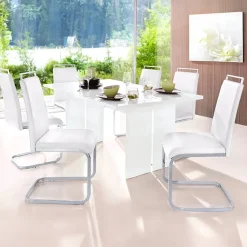 Garnero Arredamenti Tavoli In Legno|Tavoli Da Pranzo-Tavolo 160cm moderno rettangolare bianco lucido Neve