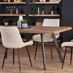 Garnero Arredamenti Tavoli In Legno|Tavoli Da Pranzo-Tavolo 140/180cm rettangolare allungabile noce miele nero Meja