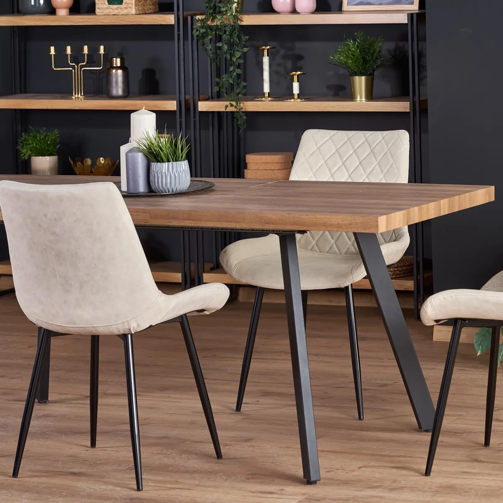 Garnero Arredamenti Tavoli In Legno|Tavoli Da Pranzo-Tavolo 140/180cm rettangolare allungabile noce miele nero Meja