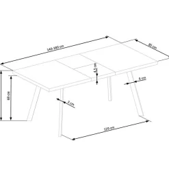 Garnero Arredamenti Tavoli In Legno|Tavoli Da Pranzo-Tavolo 140/180cm rettangolare allungabile noce miele nero Meja