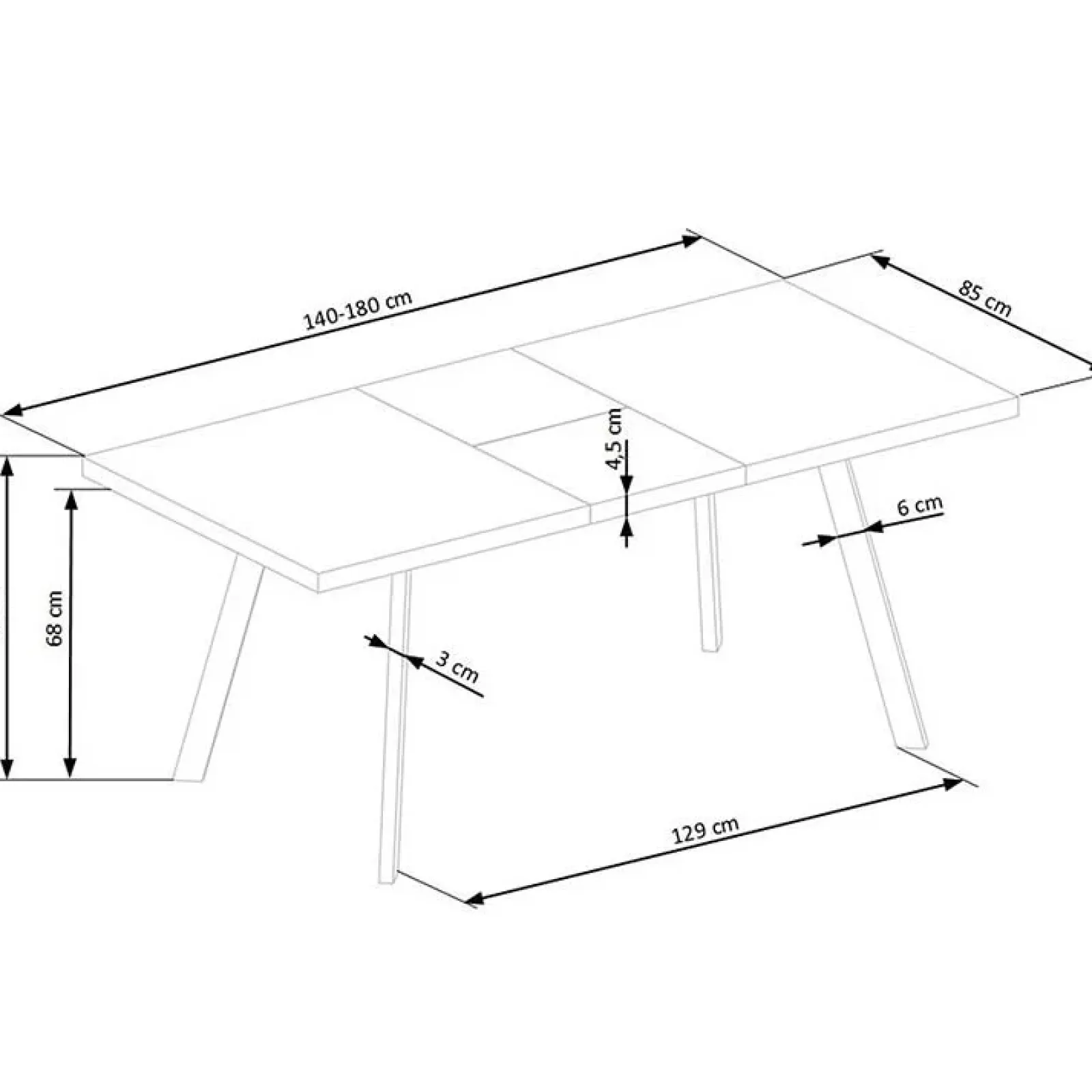 Garnero Arredamenti Tavoli In Legno|Tavoli Da Pranzo-Tavolo 140/180cm rettangolare allungabile noce miele nero Meja