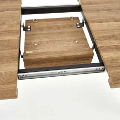 Garnero Arredamenti Tavoli In Legno|Tavoli Da Pranzo-Tavolo 140/180cm rettangolare allungabile noce miele nero Meja