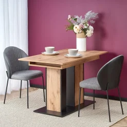 Garnero Arredamenti Tavoli Da Pranzo|Tavoli Allungabili-Tavolo 130/175cm rettangolare allungabile rovere nero Piave