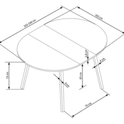 Garnero Arredamenti Tavoli In Legno|Tavoli Da Pranzo-Tavolo 102/142cm rotondo allungabile moderno rovere nero Medina Rovere - Nero
