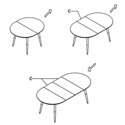 Garnero Arredamenti Tavoli Laccati|Tavoli Da Pranzo-Tavolo 120/200cm rotondo ovale bianco rovere sanremo Papiro Gihome® Bianco - Rovere