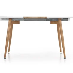 Garnero Arredamenti Tavoli Laccati|Tavoli Da Pranzo-Tavolo 120/200cm rotondo ovale bianco rovere sanremo Papiro Gihome® Bianco - Rovere