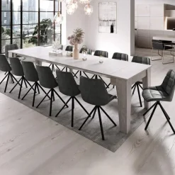 Garnero Arredamenti Consolle Allungabili|Consolle Allungabile-Tavolo consolle allungabile 54/306cm grigio Grace Gihome® Cemento