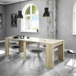 Garnero Arredamenti Consolle Allungabili|Consolle Allungabile-Tavolo consolle allungabile 51/237cm naturale Asia Gihome® Rovere