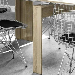 Garnero Arredamenti Consolle Allungabili|Consolle Allungabile-Tavolo consolle allungabile 51/237cm naturale Asia Gihome® Rovere