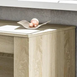 Garnero Arredamenti Consolle Allungabili|Consolle Allungabile-Tavolo consolle allungabile 51/237cm naturale Asia Gihome® Rovere