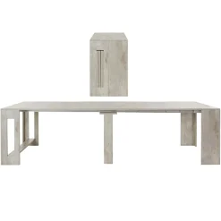 Garnero Arredamenti Consolle Allungabili|Consolle Allungabile-Tavolo consolle allungabile 50-300cm Zenzero Bianco Opaco