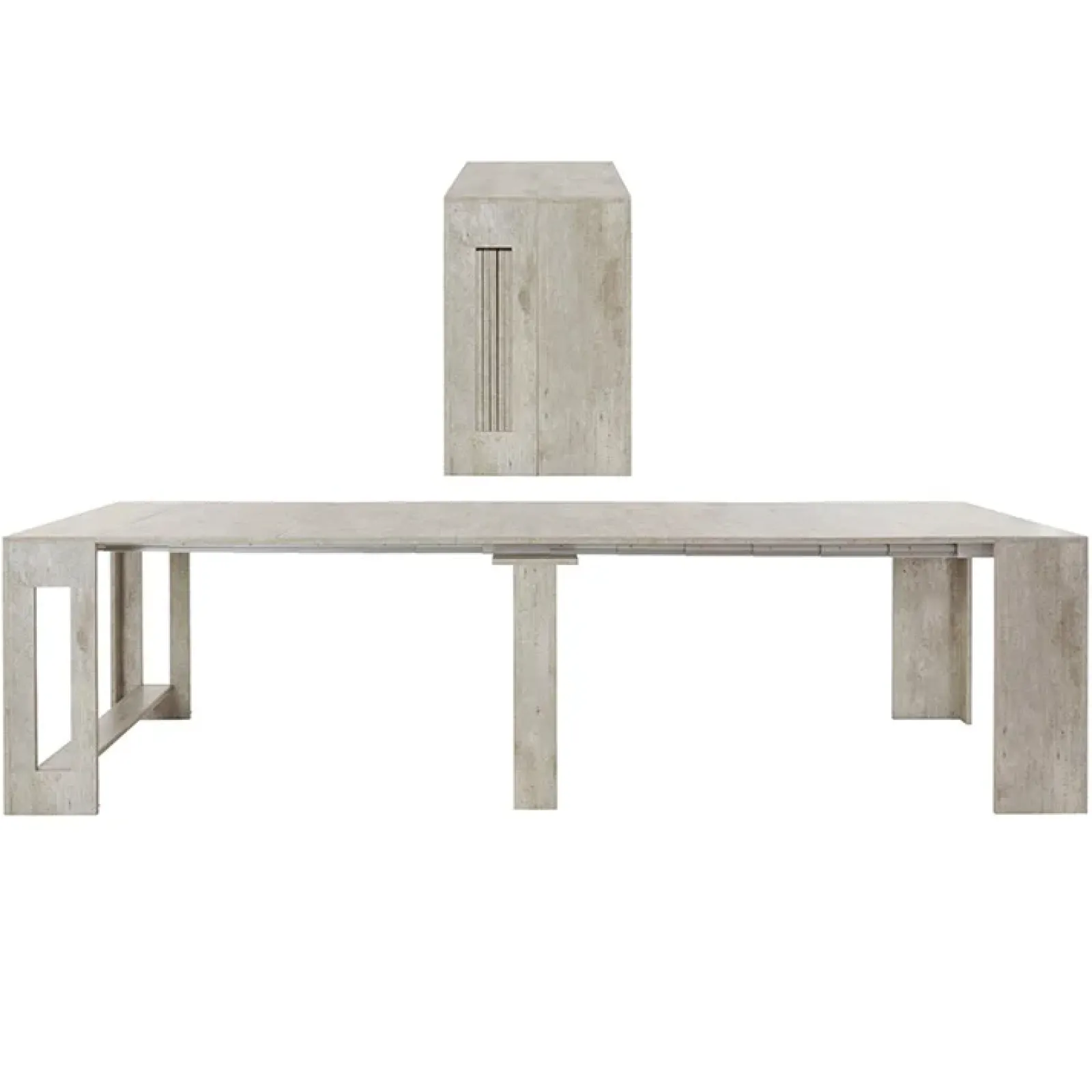 Garnero Arredamenti Consolle Allungabili|Consolle Allungabile-Tavolo consolle allungabile 50-300cm Zenzero Bianco Opaco