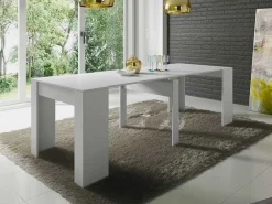 Garnero Arredamenti Consolle Allungabili|Consolle Allungabile-Tavolo consolle allungabile 51/237cm bianco lucido Atalanta
