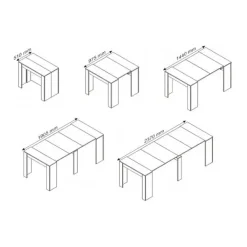 Garnero Arredamenti Consolle Allungabili|Consolle Allungabile-Tavolo consolle allungabile 51/237cm bianco lucido Atalanta