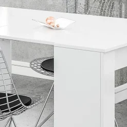 Garnero Arredamenti Consolle Allungabili|Consolle Allungabile-Tavolo consolle allungabile 51/237cm Asia Gihome® Bianco Lucido