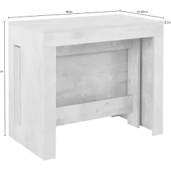 Garnero Arredamenti Consolle Allungabili|Consolle Allungabile-Tavolo consolle allungabile 50-300cm Zenzero Bianco Lucido