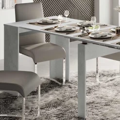 Garnero Arredamenti Consolle Allungabili|Consolle Allungabile-Tavolo consolle allungabile moderno 54/252cm grigio Violette Cemento