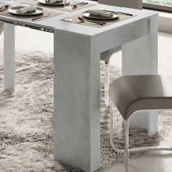 Garnero Arredamenti Consolle Allungabili|Consolle Allungabile-Tavolo consolle allungabile moderno 54/252cm grigio Violette Cemento