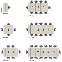 Garnero Arredamenti Consolle Allungabili|Consolle Allungabile-Tavolo consolle allungabile 50-300cm Zenzero Ossido