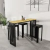 Garnero Arredamenti Tavoli Da Cucina|Tavoli Da Pranzo-Tavolo consolle da cucina 139x39cm moderno industrial rovere nero Mentana