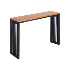 Garnero Arredamenti Tavoli Da Cucina|Tavoli Da Pranzo-Tavolo consolle da cucina 139x39cm moderno industrial rovere nero Mentana