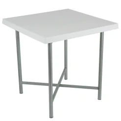 Garnero Arredamenti Tavoli Da Giardino|Tavoli Da Pranzo-Tavolo da giardino esterno bar dehors quadrato 75x75cm polipropilene bianco Alvaro
