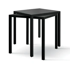 Garnero Arredamenti Tavoli Da Giardino|Tavoli Da Pranzo-Tavolo da giardino 80x80 cm impilabile metallo grigio antracite Atlantis