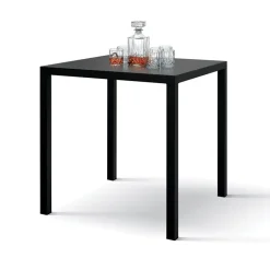 Garnero Arredamenti Tavoli Da Giardino|Tavoli Da Pranzo-Tavolo da giardino 70x70 cm impilabile metallo grigio antracite Atlantis