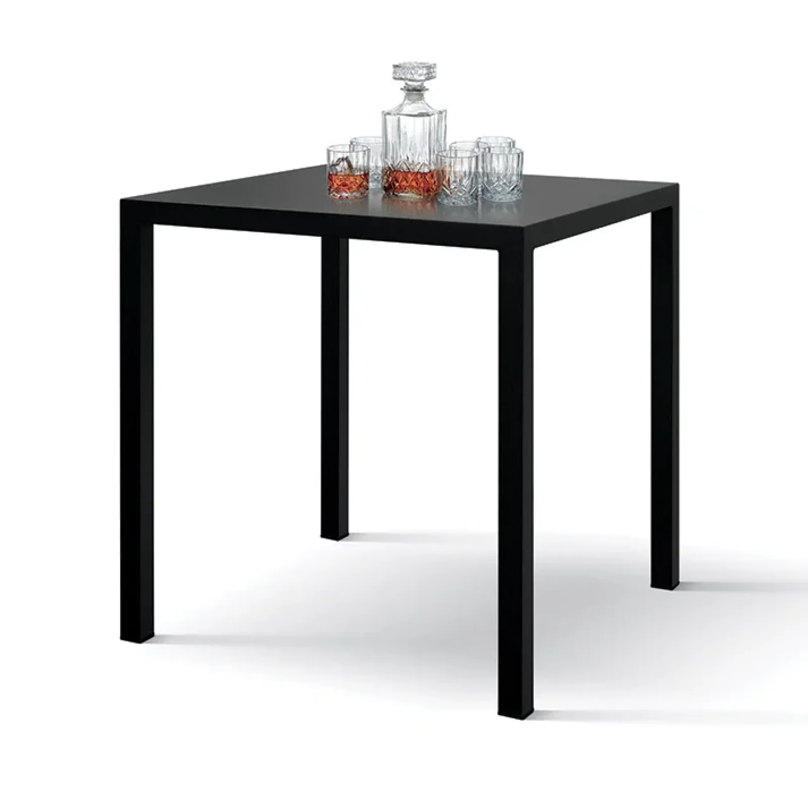 Garnero Arredamenti Tavoli Da Giardino|Tavoli Da Pranzo-Tavolo da giardino 70x70 cm impilabile metallo grigio antracite Atlantis