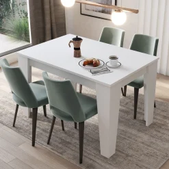 Garnero Arredamenti Tavoli Da Pranzo|Tavoli Allungabili-Tavolo da pranzo allungabile 120/160 cm moderno Orbis Bianco Opaco