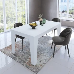 Garnero Arredamenti Tavoli Da Pranzo|Tavoli Allungabili-Tavolo da pranzo allungabile 120/160 cm moderno Orbis Bianco Opaco