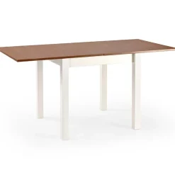 Garnero Arredamenti Tavoli In Legno|Tavoli Da Pranzo-Tavolo da pranzo allungabile moderno 80/160cm noce bianco Akainu Bianco Opaco - Noce