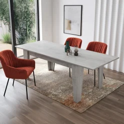 Garnero Arredamenti Tavoli Da Pranzo|Tavoli Allungabili-Tavolo da pranzo allungabile 160/220 cm moderno Orbis Cemento